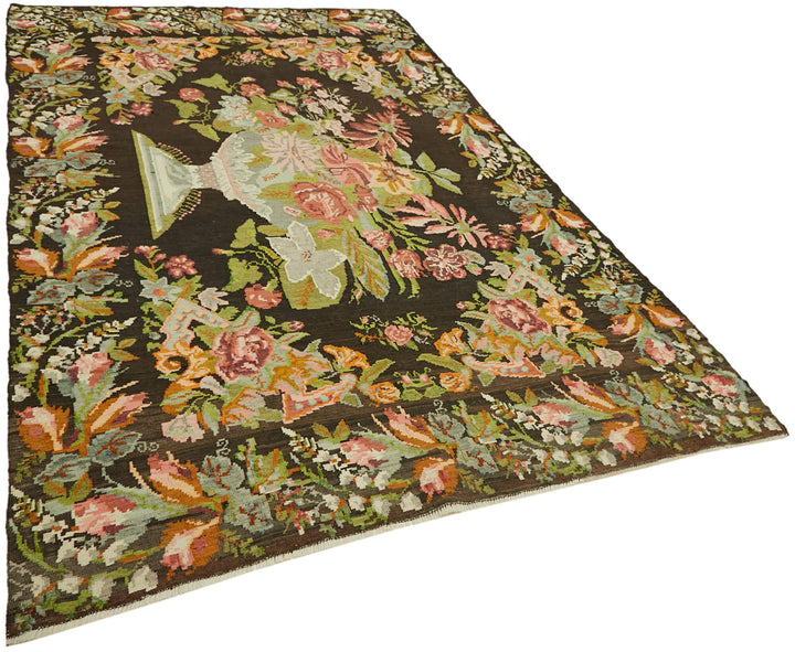 7x11 Multicolor Vintage Moldovan Kilim Rug - 42738