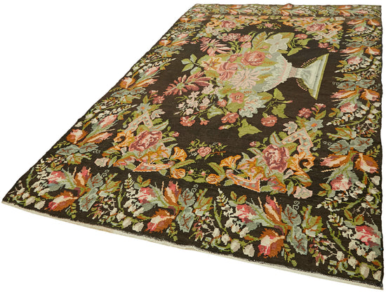 7x11 Multicolor Vintage Moldovan Kilim Rug - 42738