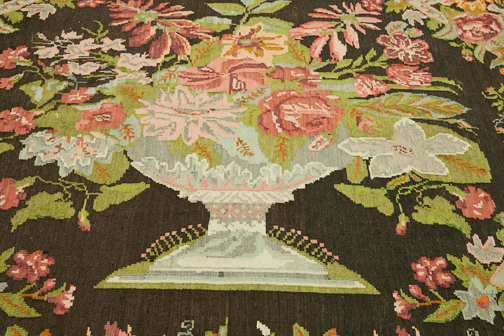 7x11 Multicolor Vintage Moldovan Kilim Rug - 42738