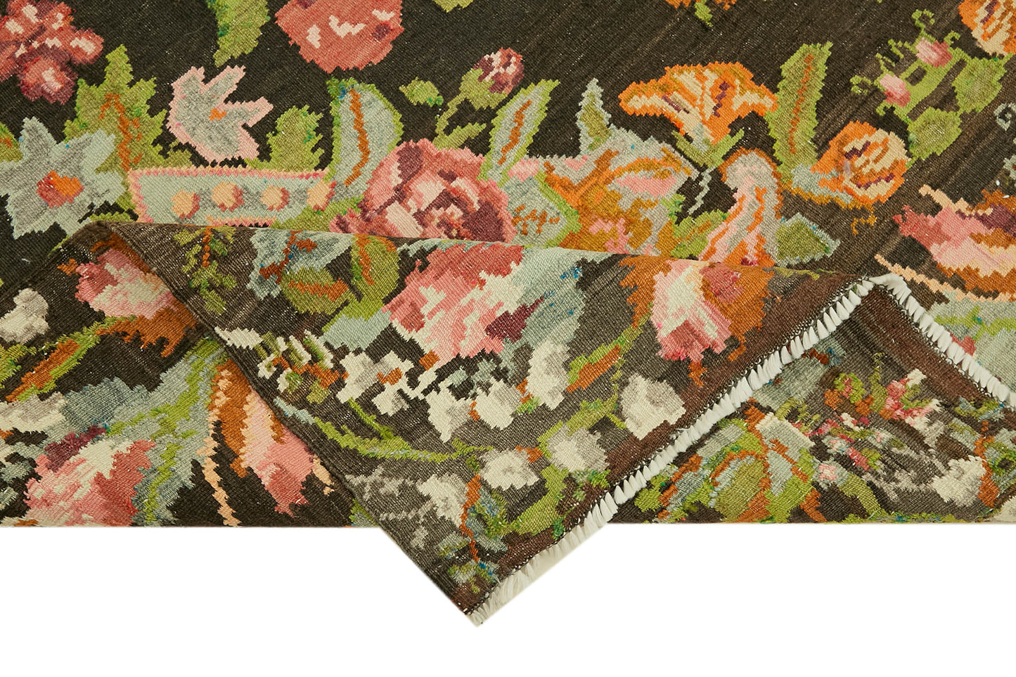 7x11 Multicolor Vintage Moldovan Kilim Rug - 42738