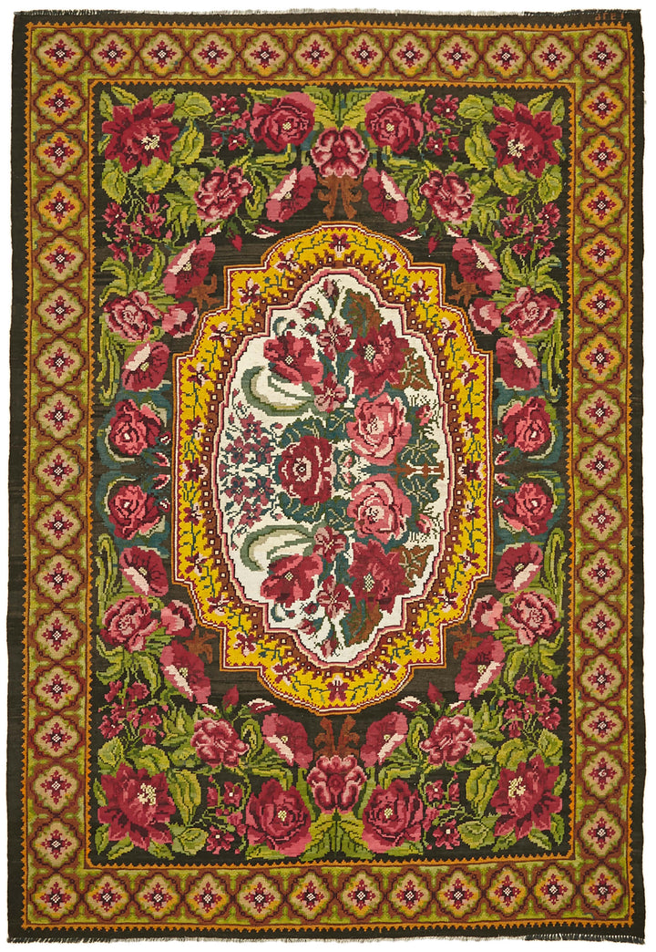 7x10 Multicolor Vintage Moldovan Kilim Rug - 42751