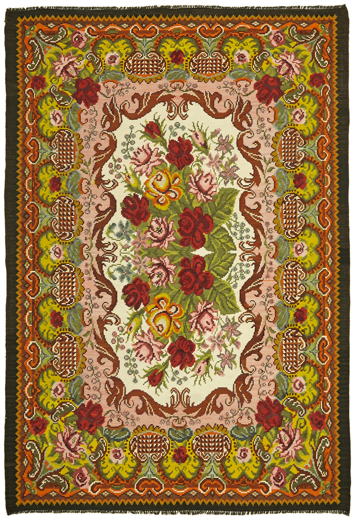 7x10 Multicolor Vintage Moldovan Kilim Rug - 42753