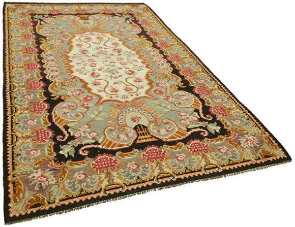 6x10 Multicolor Vintage Moldovan Kilim Rug - 42757