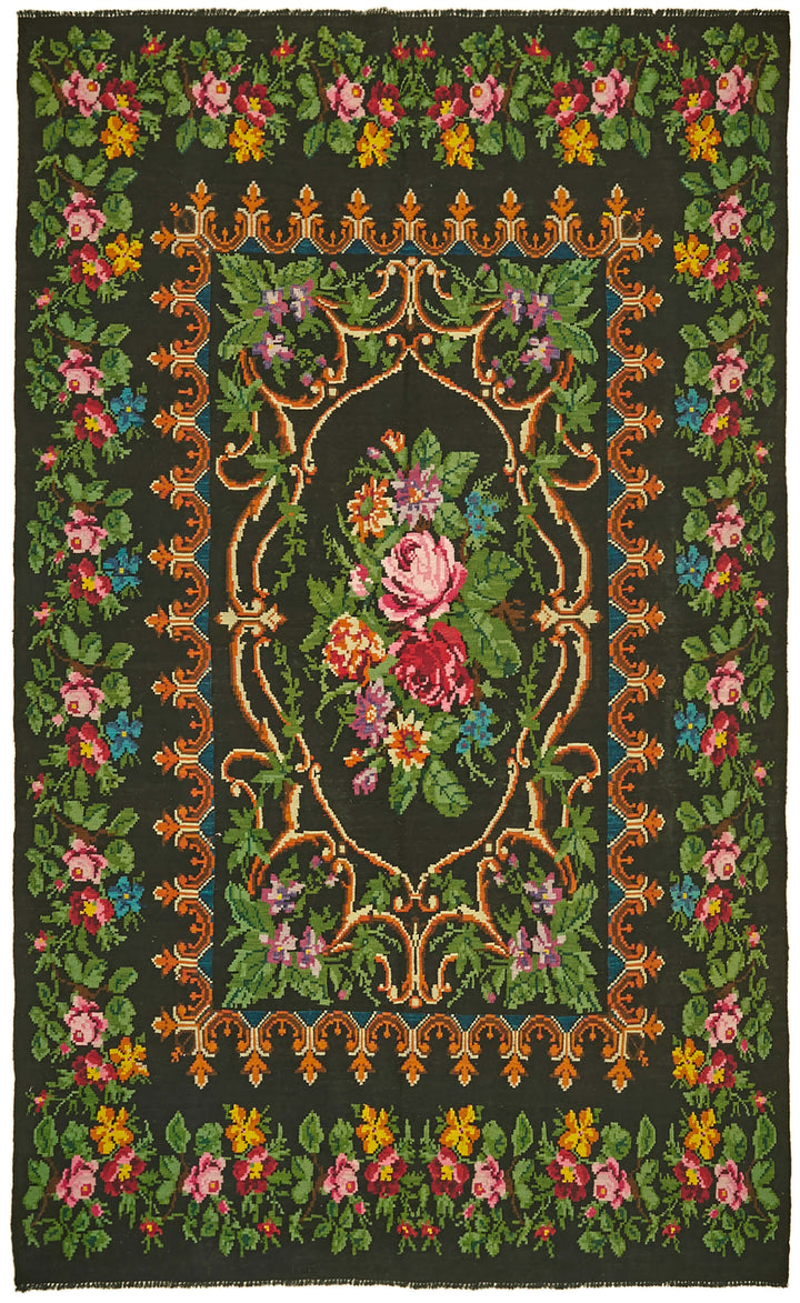 7x11 Multicolor Vintage Moldovan Kilim Rug - 42768