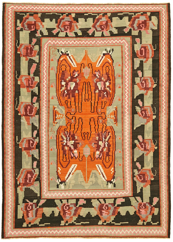 5x7 Multicolor Vintage Moldovan Kilim Rug - 42775