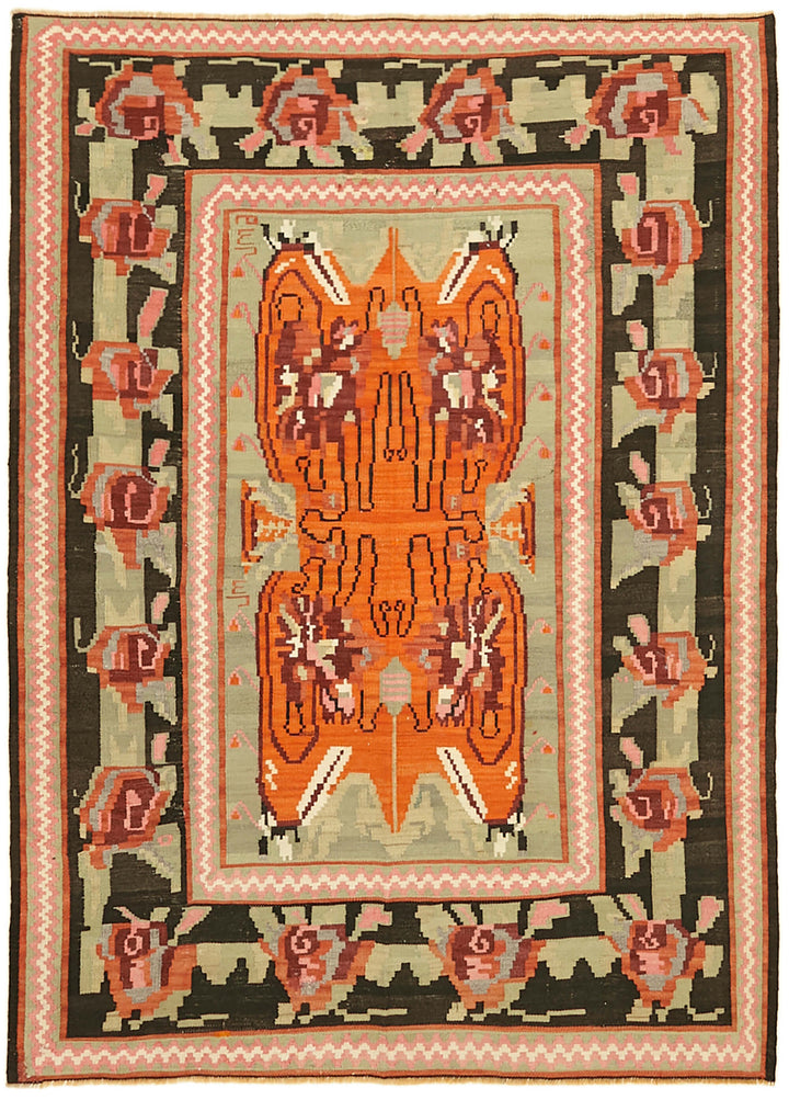 5x7 Multicolor Vintage Moldovan Kilim Rug - 42775