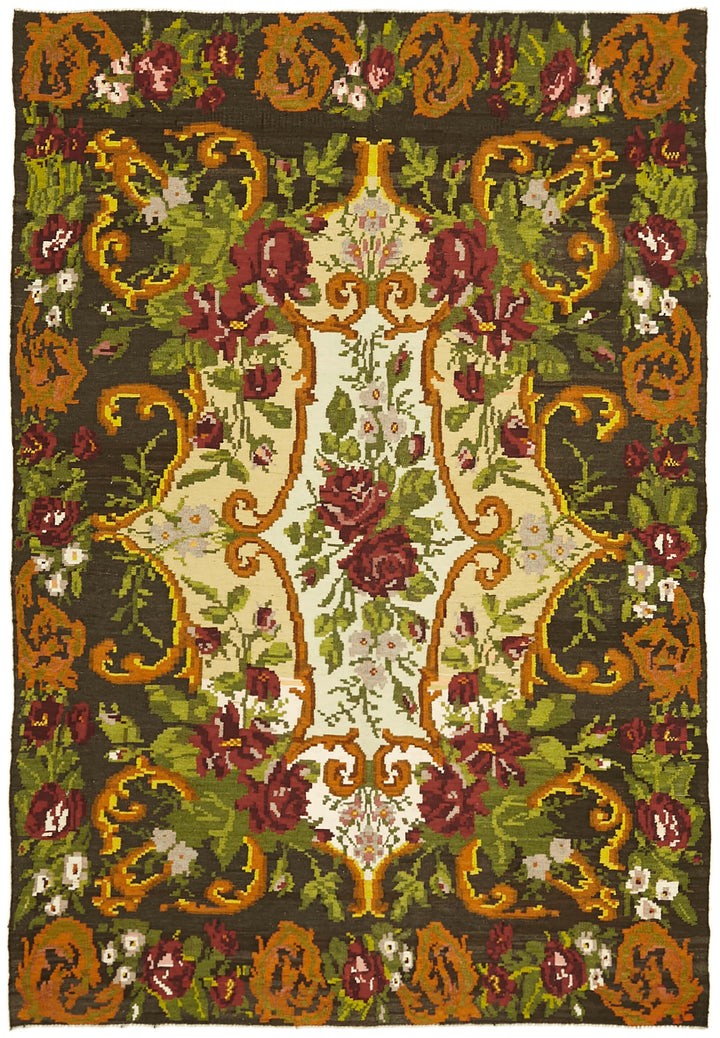 7x9 Multicolor Vintage Moldovan Kilim Rug - 42785