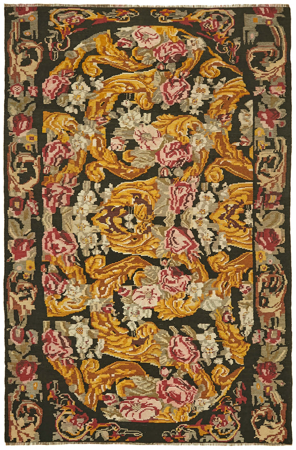 6x9 Multicolor Vintage Moldovan Kilim Rug - 42788