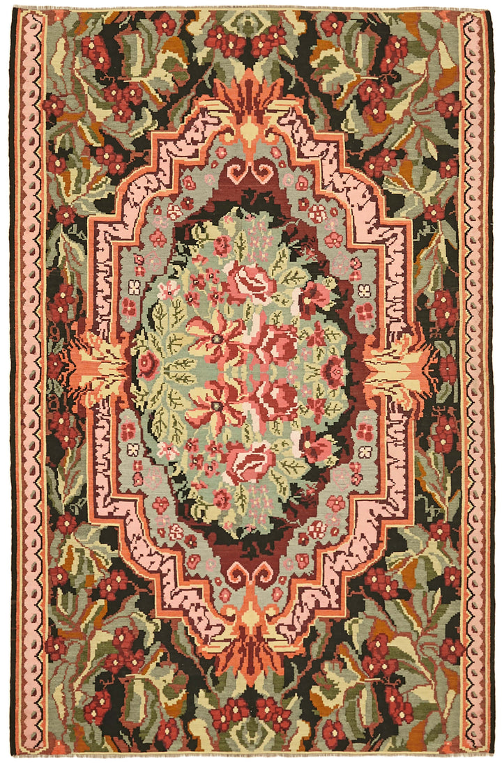 6x9 Multicolor Vintage Moldovan Kilim Rug - 42791