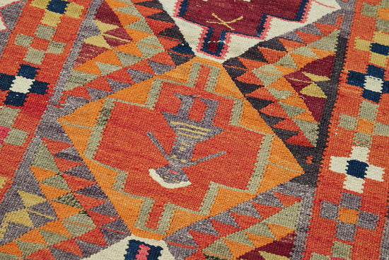 3x9 Multicolor Boho Runner Kilim Rugs - 42794