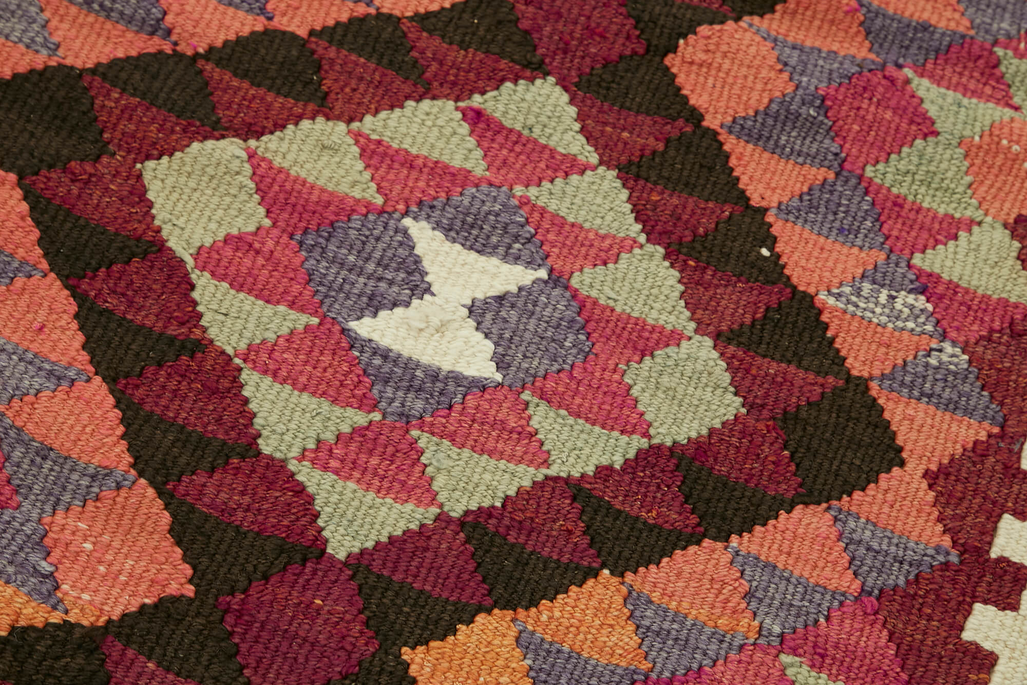 3x13 Multicolor Boho Runner Kilim Rugs - 42795