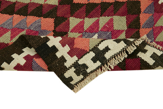 3x13 Multicolor Boho Runner Kilim Rugs - 42795