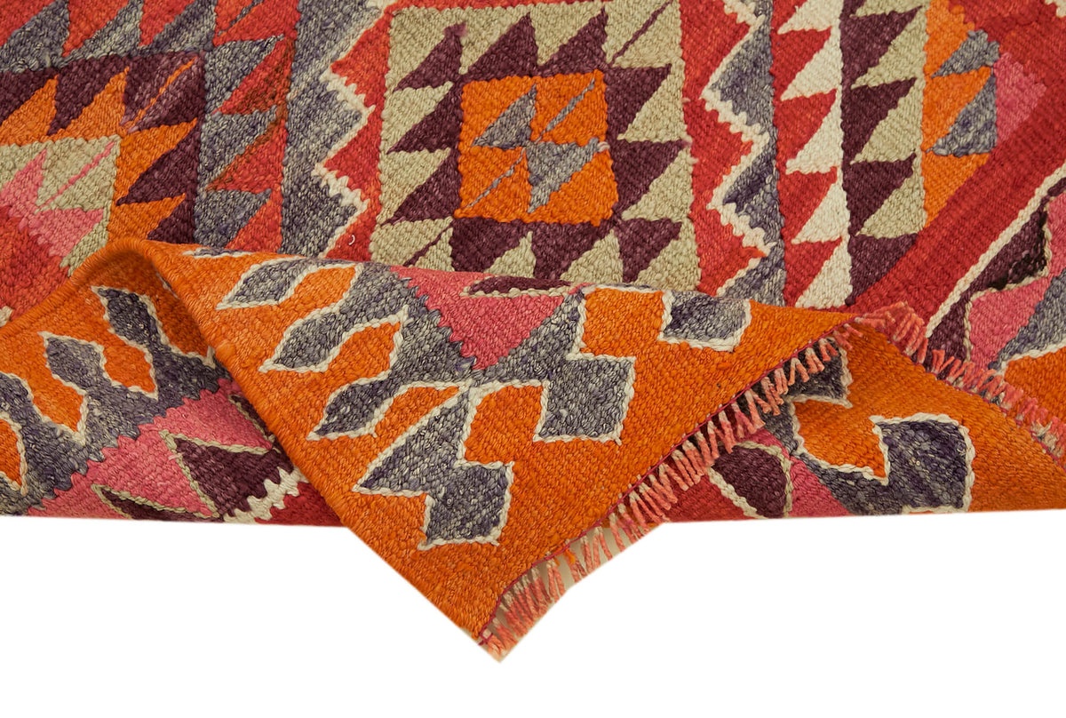 3x11 Multicolor Boho Runner Kilim Rugs - 42798