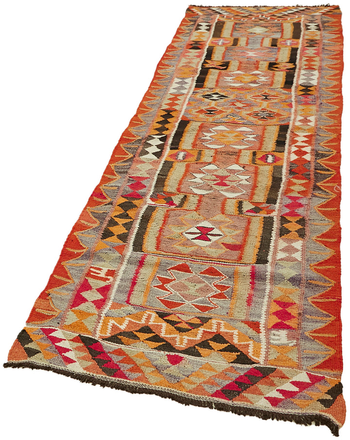 3x10 Multicolor Boho Runner Kilim Rugs - 42799