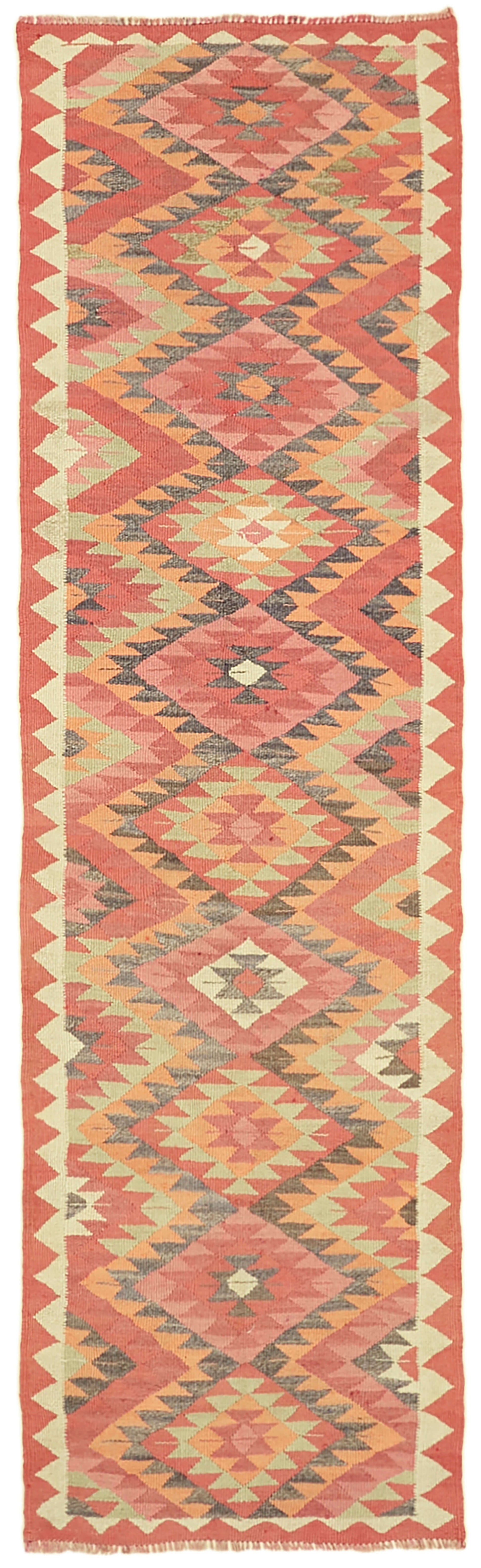 3x10 Multicolor Boho Runner Kilim Rugs - 42801