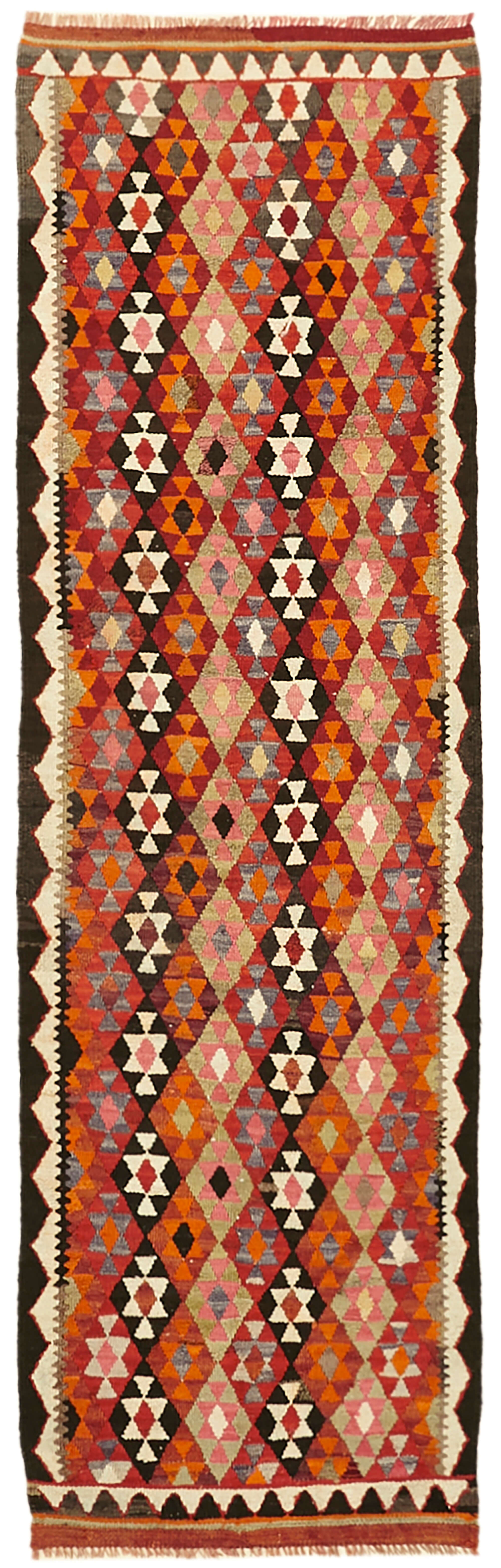 3x9 Multicolor Boho Runner Kilim Rugs - 42802