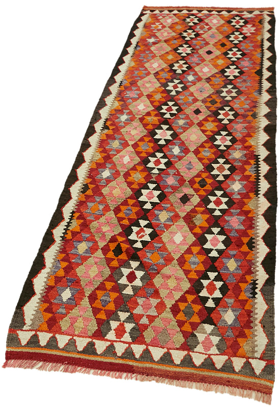3x9 Multicolor Boho Runner Kilim Rugs - 42802