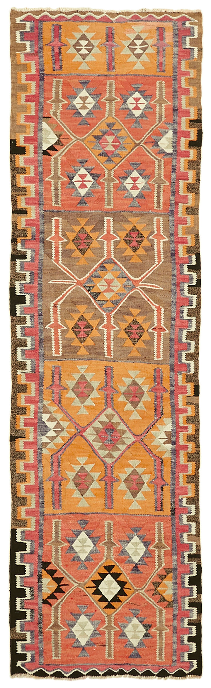 3x11 Multicolor Boho Runner Kilim Rugs - 42803