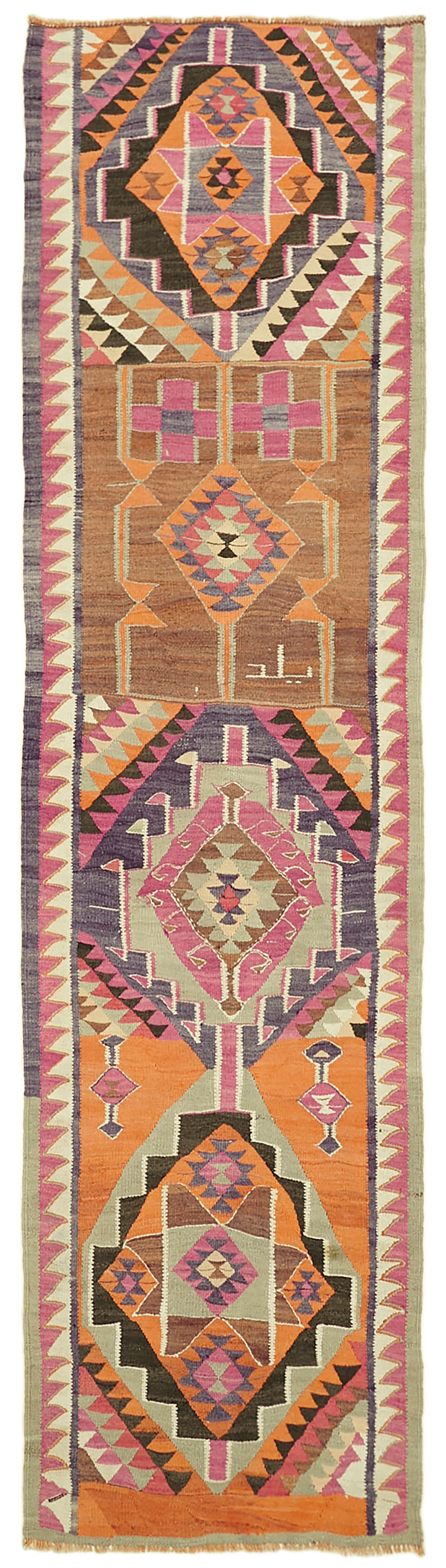 3x12 Multicolor Boho Runner Kilim Rugs - 42804