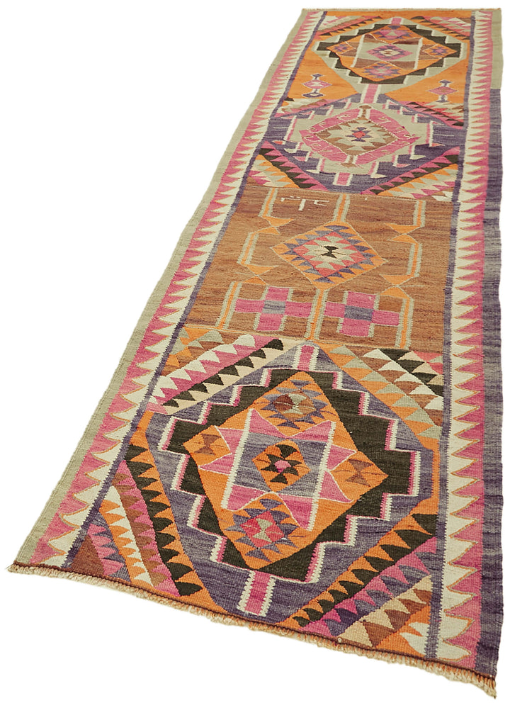 3x12 Multicolor Boho Runner Kilim Rugs - 42804
