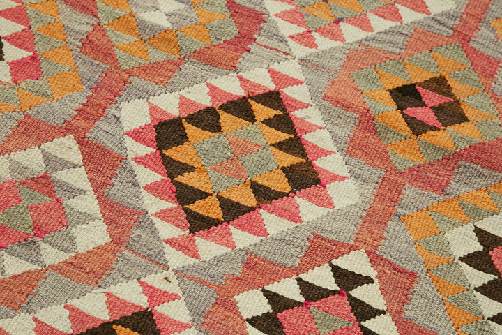 3x11 Multicolor Boho Runner Kilim Rugs - 42806