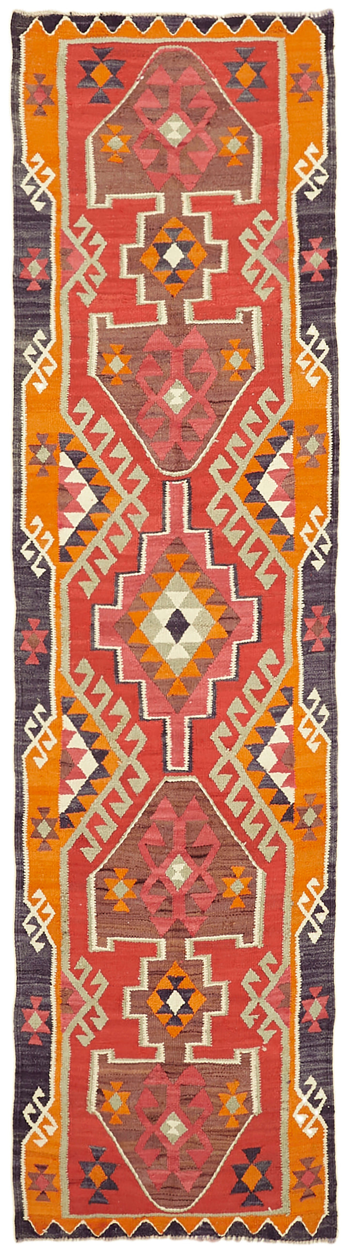 3x12 Multicolor Boho Runner Kilim Rugs - 42808