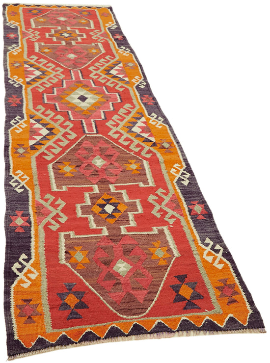 3x12 Multicolor Boho Runner Kilim Rugs - 42808