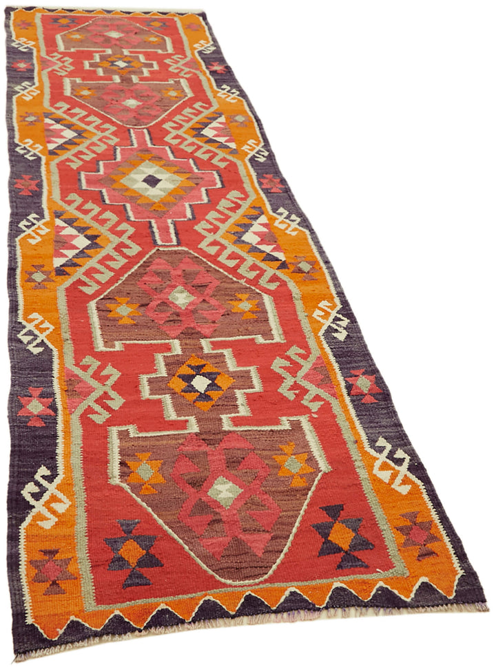 3x12 Multicolor Boho Runner Kilim Rugs - 42808