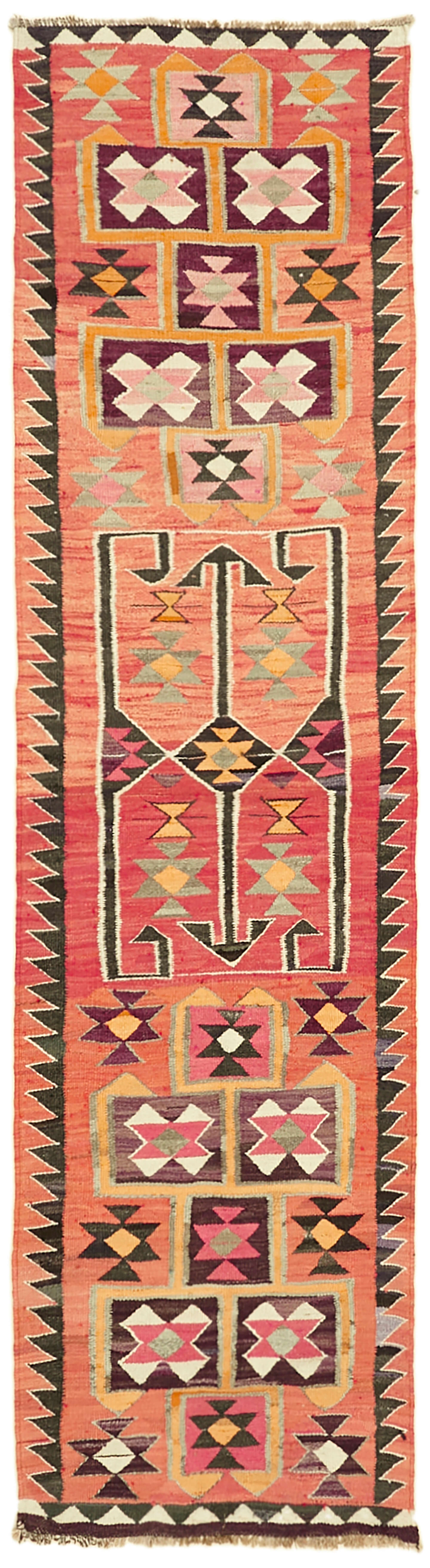 3x11 Multicolor Boho Runner Kilim Rugs - 42810