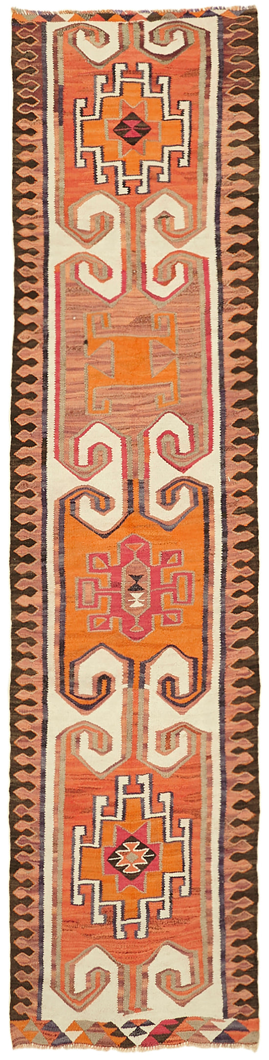 3x12 Multicolor Boho Runner Kilim Rugs - 42811