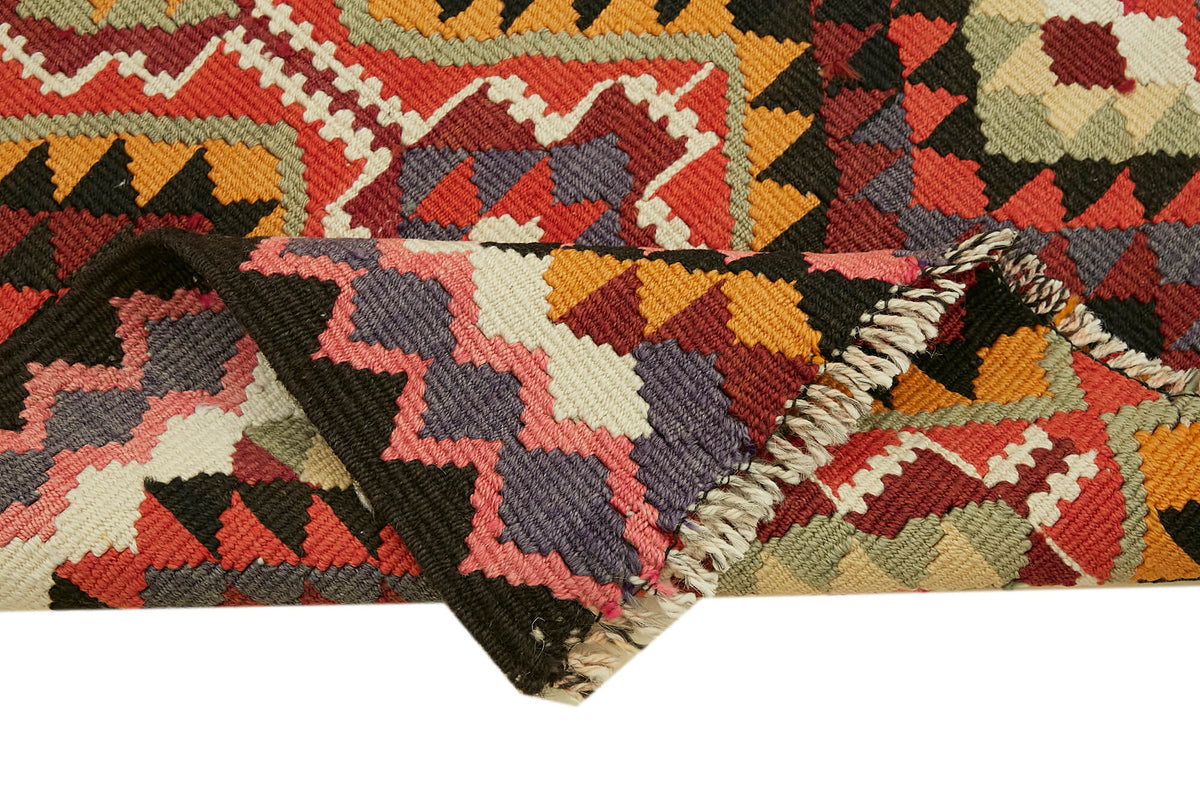 3x11 Multicolor Boho Runner Kilim Rugs - 42813