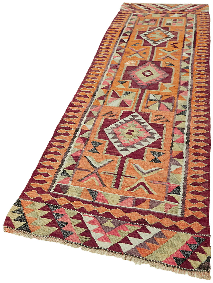 3x10 Multicolor Boho Runner Kilim Rugs - 42814