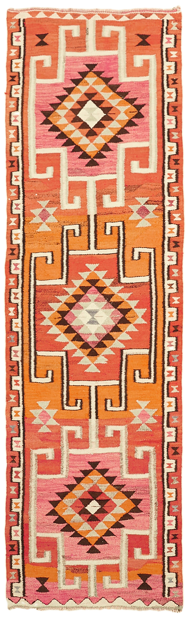 3x11 Multicolor Boho Runner Kilim Rugs - 42815