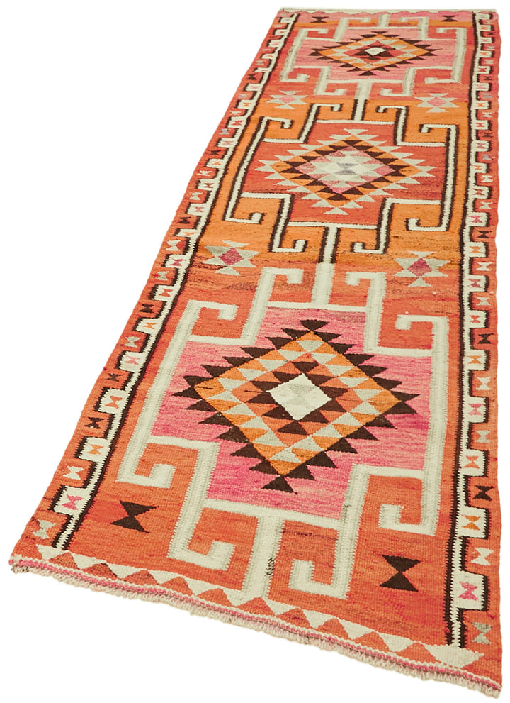 3x11 Multicolor Boho Runner Kilim Rugs - 42815