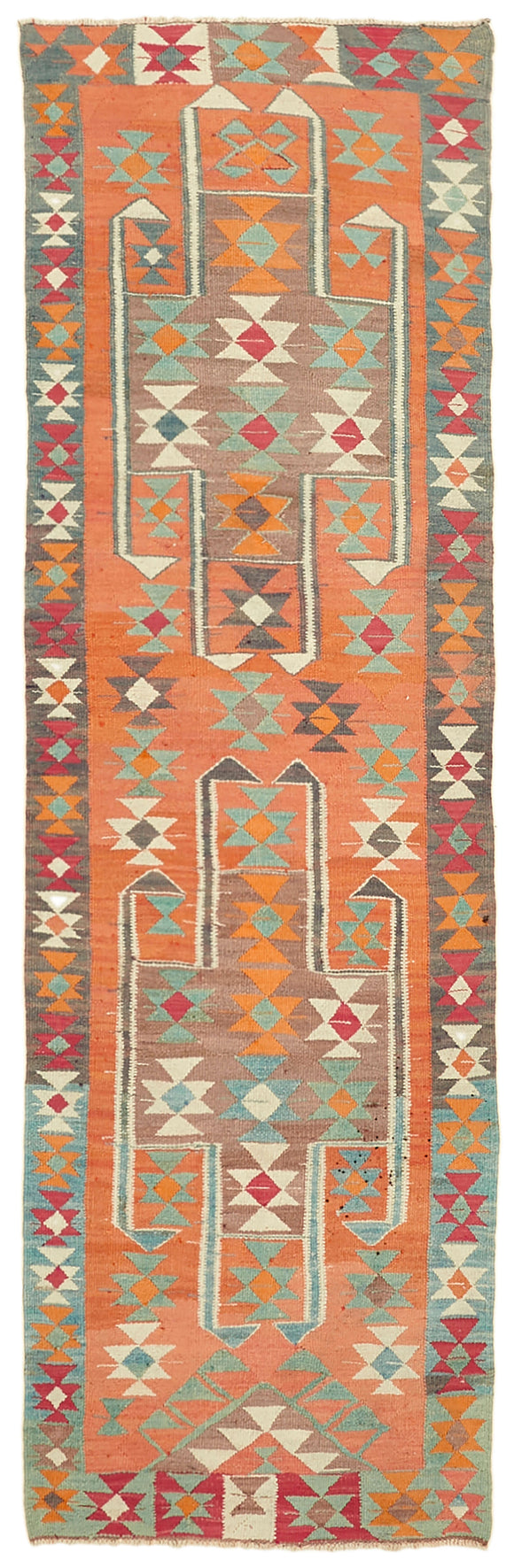 3x11 Multicolor Boho Runner Kilim Rugs - 42816