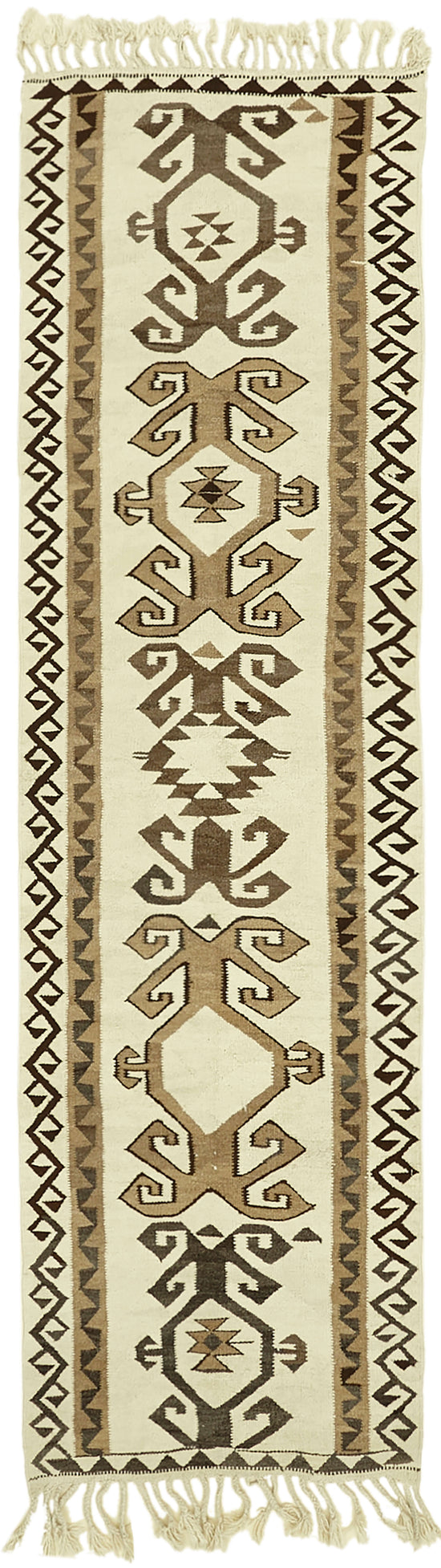 3x11 White Boho Runner Kilim Rugs - 42817