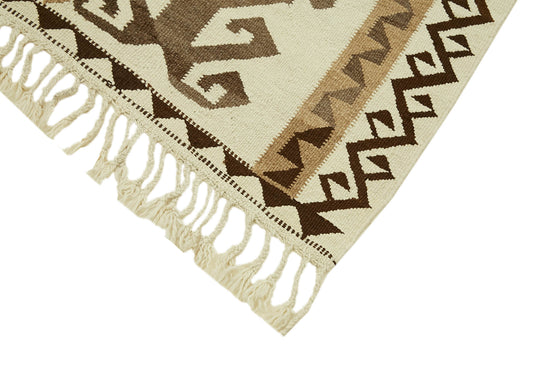 3x11 White Boho Runner Kilim Rugs - 42817
