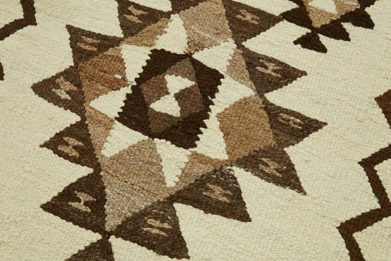 3x9 White Boho Runner Kilim Rugs - 42818