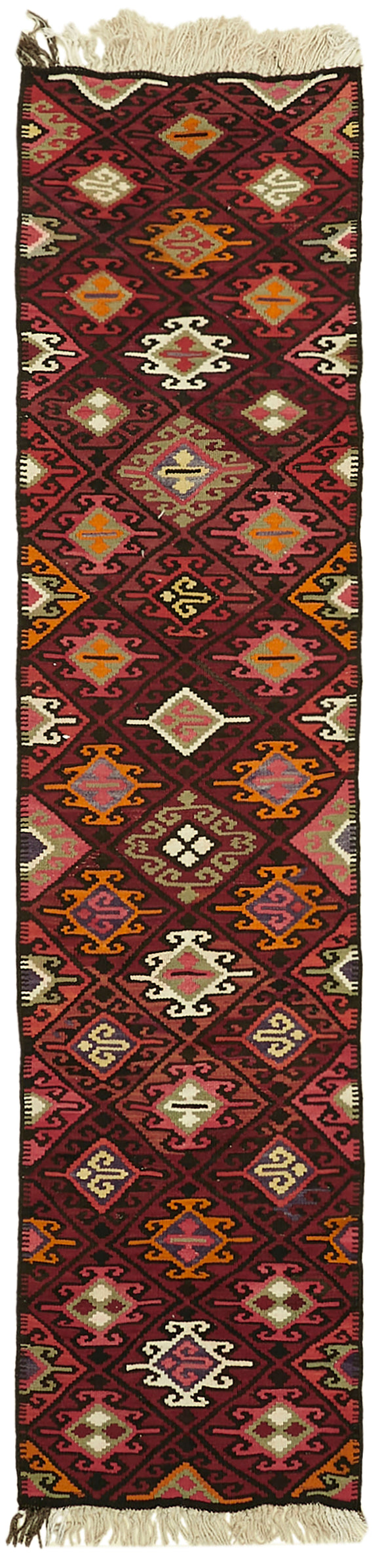 3x11 Multicolor Boho Runner Kilim Rugs - 42820