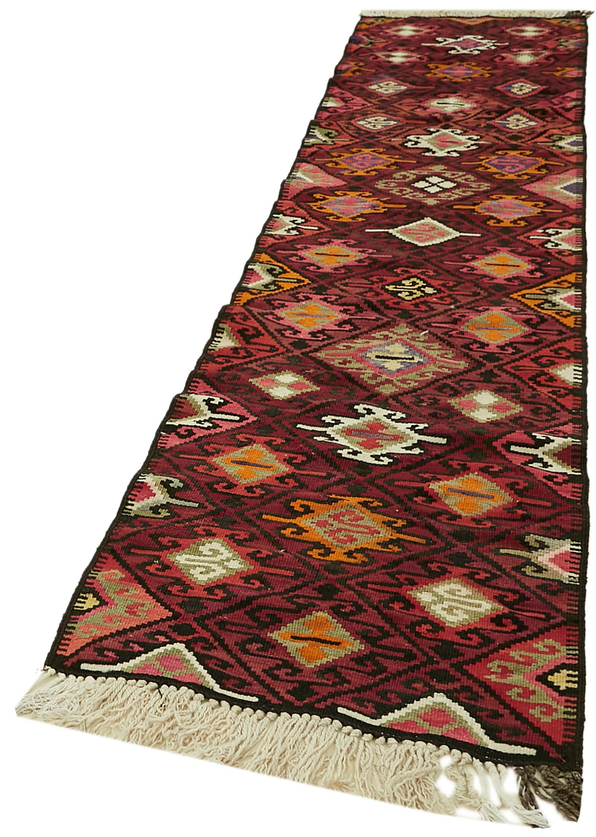 3x11 Multicolor Boho Runner Kilim Rugs - 42820