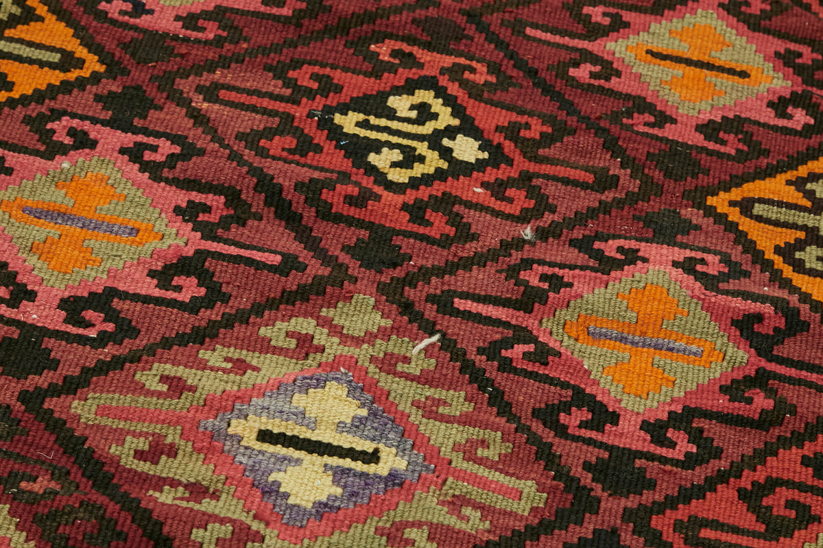 3x11 Multicolor Boho Runner Kilim Rugs - 42820