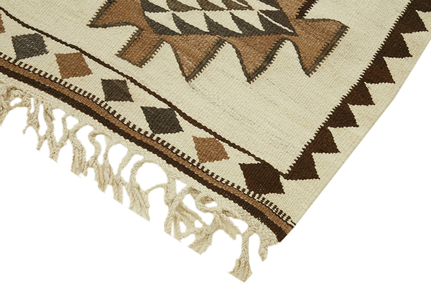 3x12 White Boho Runner Kilim Rugs - 42821