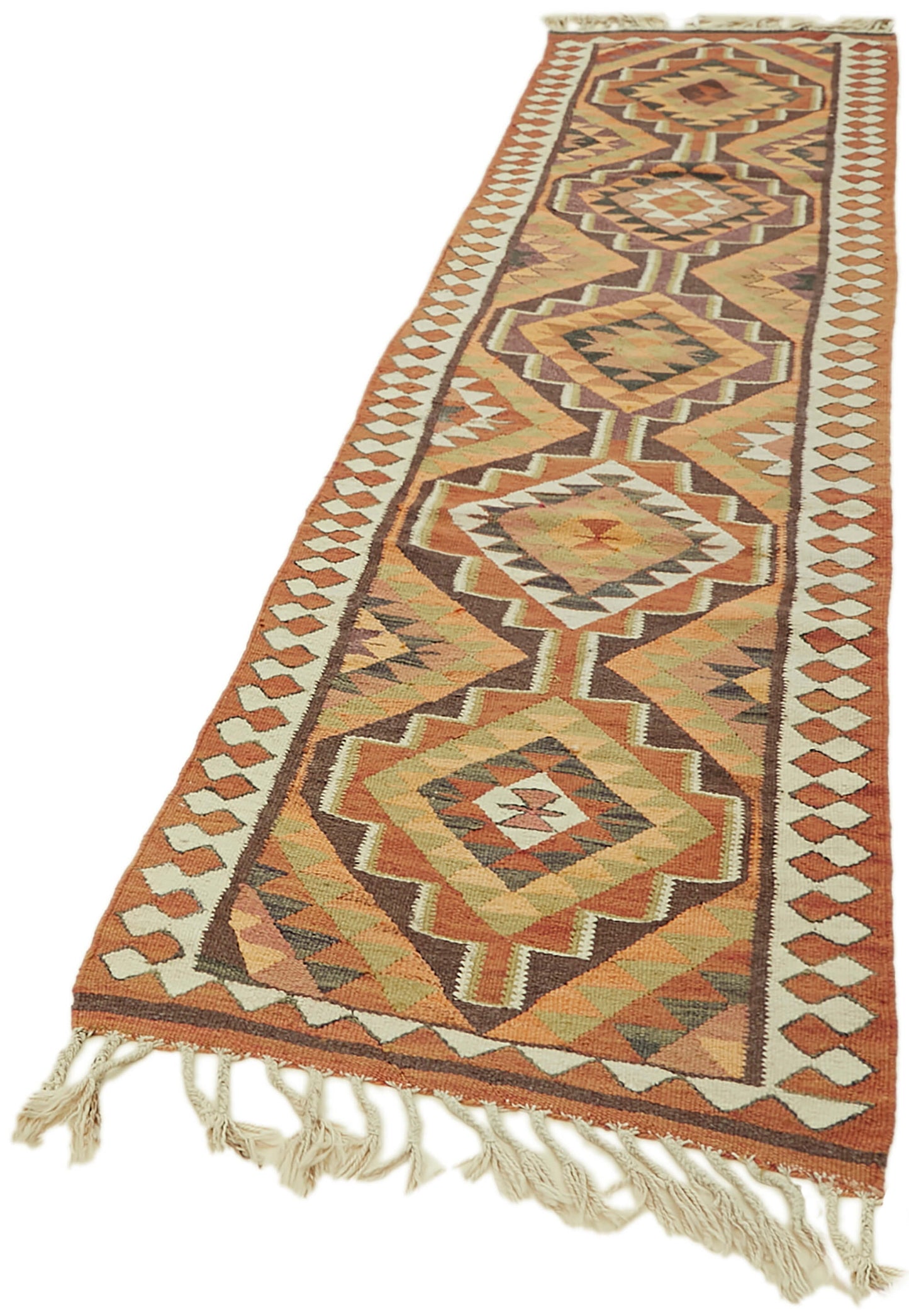 3x11 Multicolor Boho Runner Kilim Rugs - 42823
