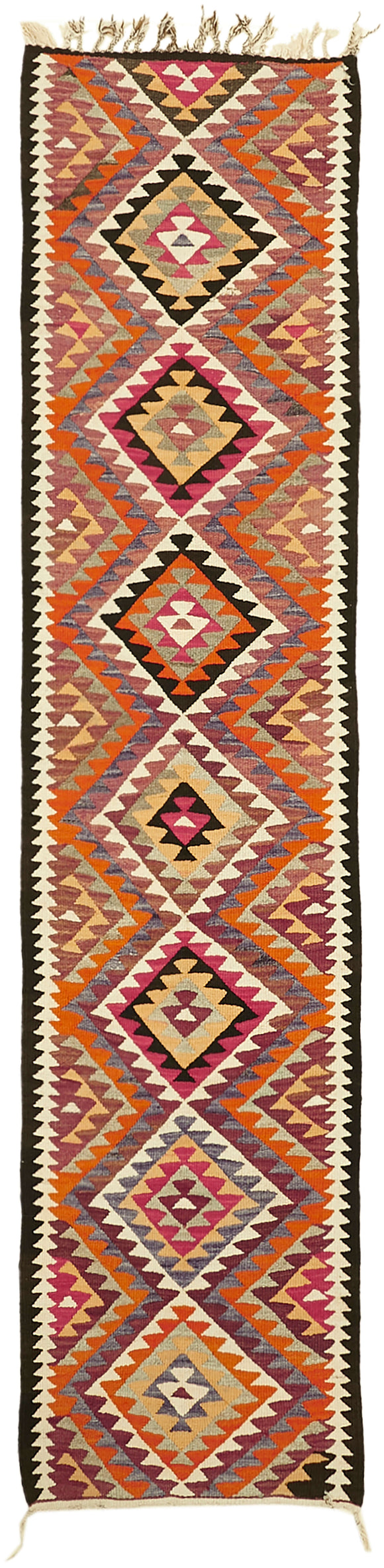 3x12 Multicolor Boho Runner Kilim Rugs - 42824