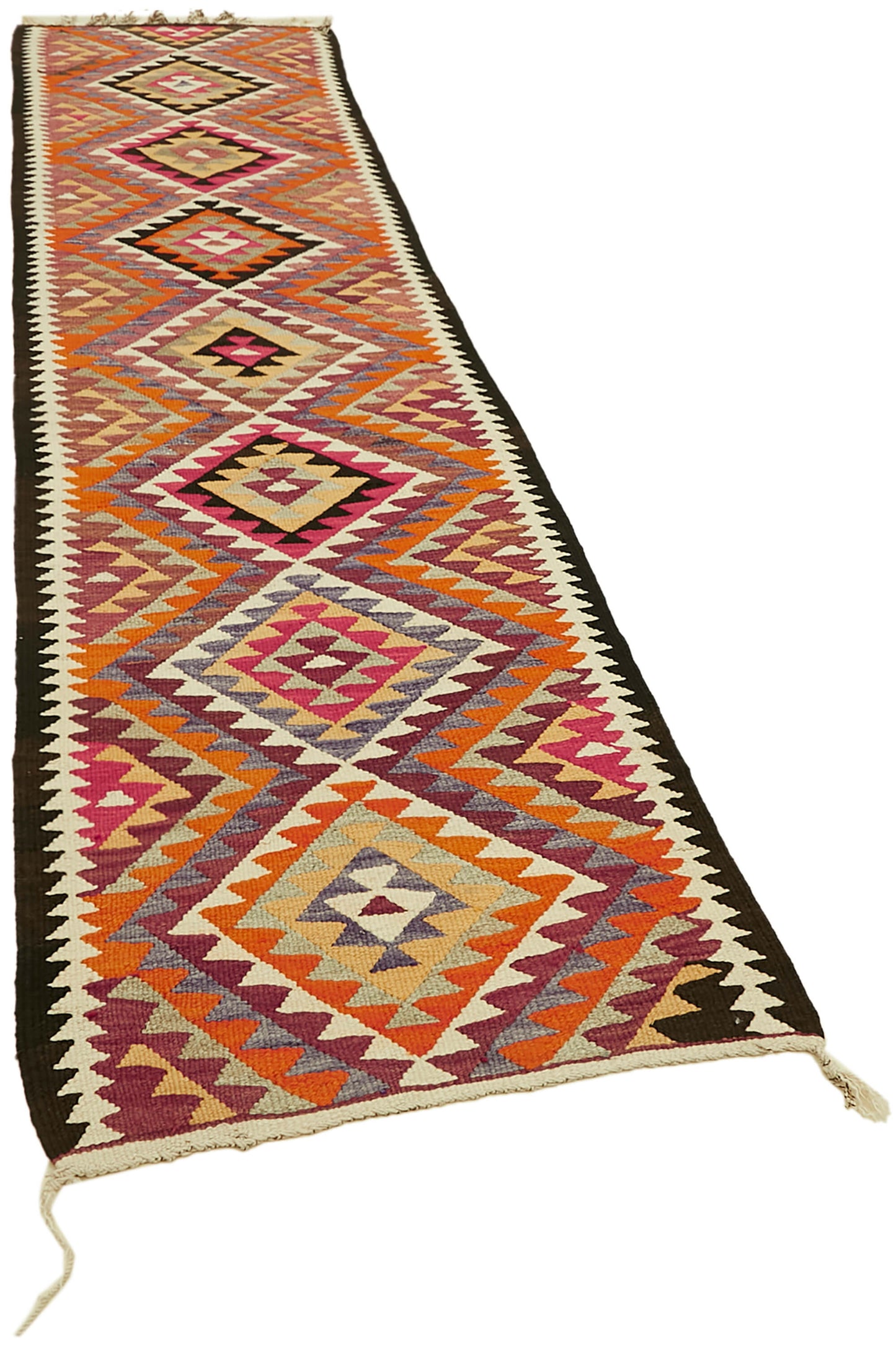 3x12 Multicolor Boho Runner Kilim Rugs - 42824
