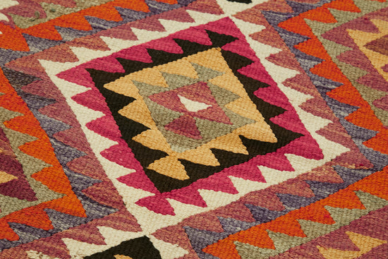 3x12 Multicolor Boho Runner Kilim Rugs - 42824