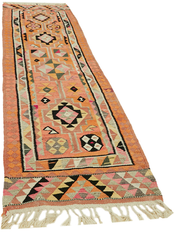 3x10 Multicolor Boho Runner Kilim Rugs - 42825
