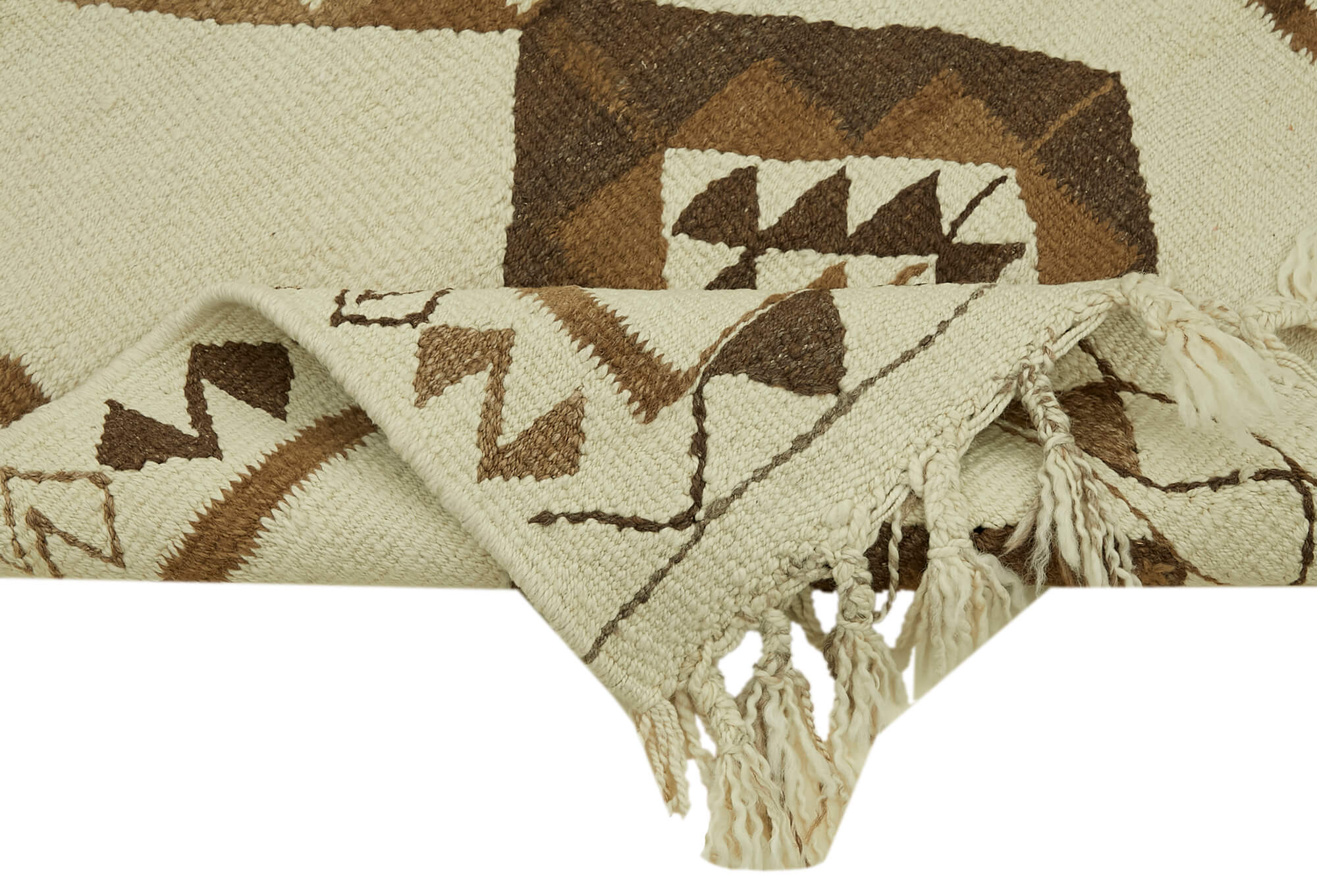 3x9 White Boho Runner Kilim Rugs - 42826