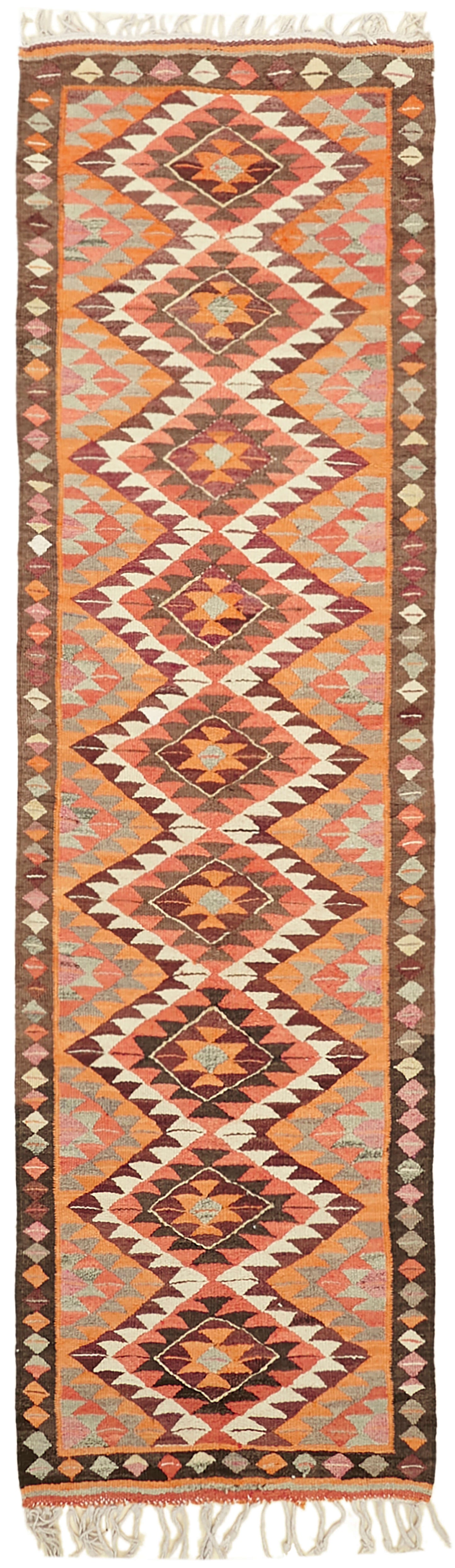 3x10 Multicolor Boho Runner Kilim Rugs - 42827
