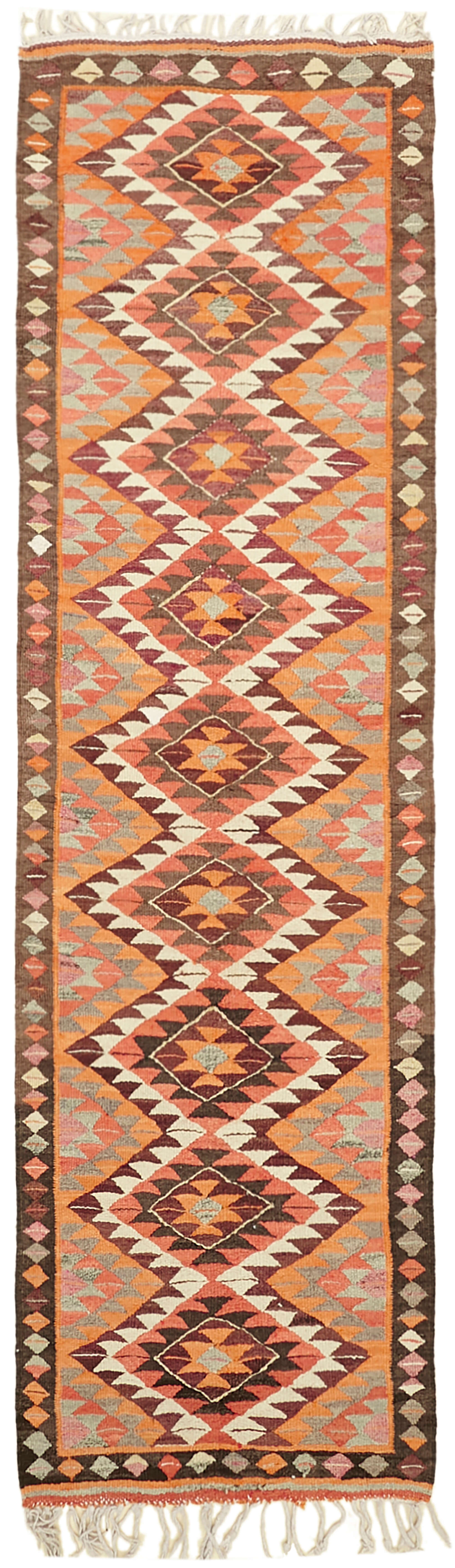 3x10 Multicolor Boho Runner Kilim Rugs - 42827